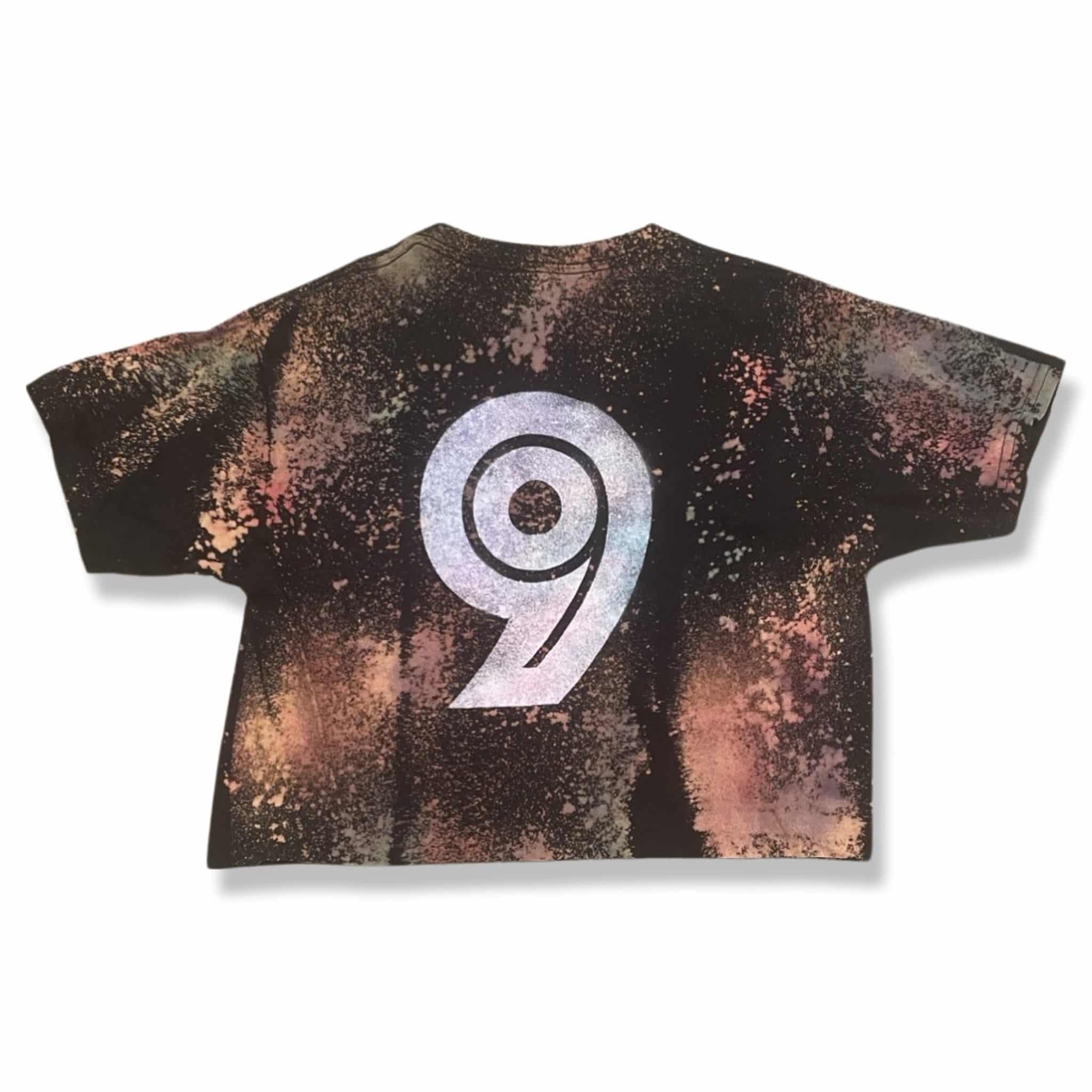 Black Reverse Tie Dye Birthday Girl Frame Shirt_Back of Shirt