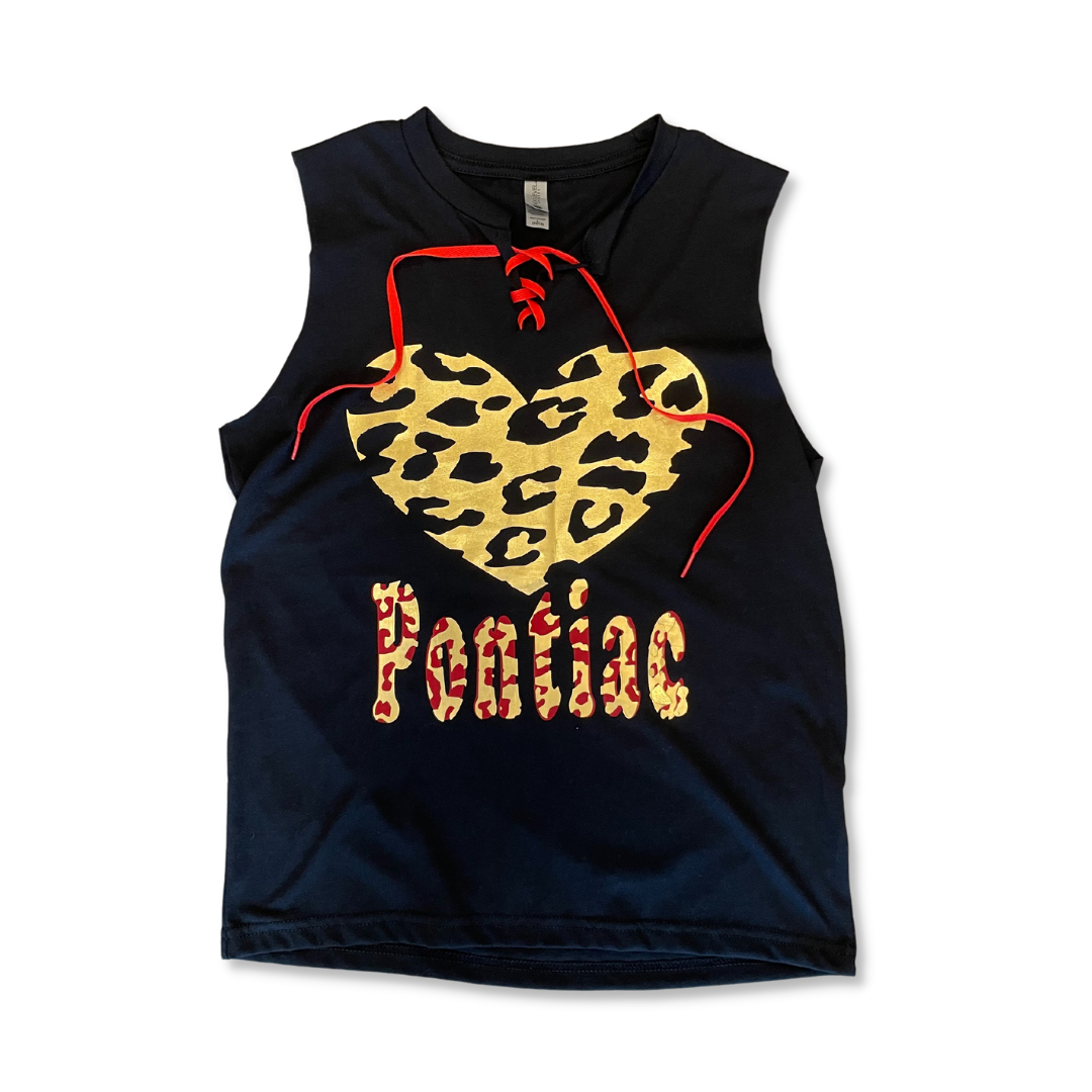 Pontiac Lace Up Leopard Heart