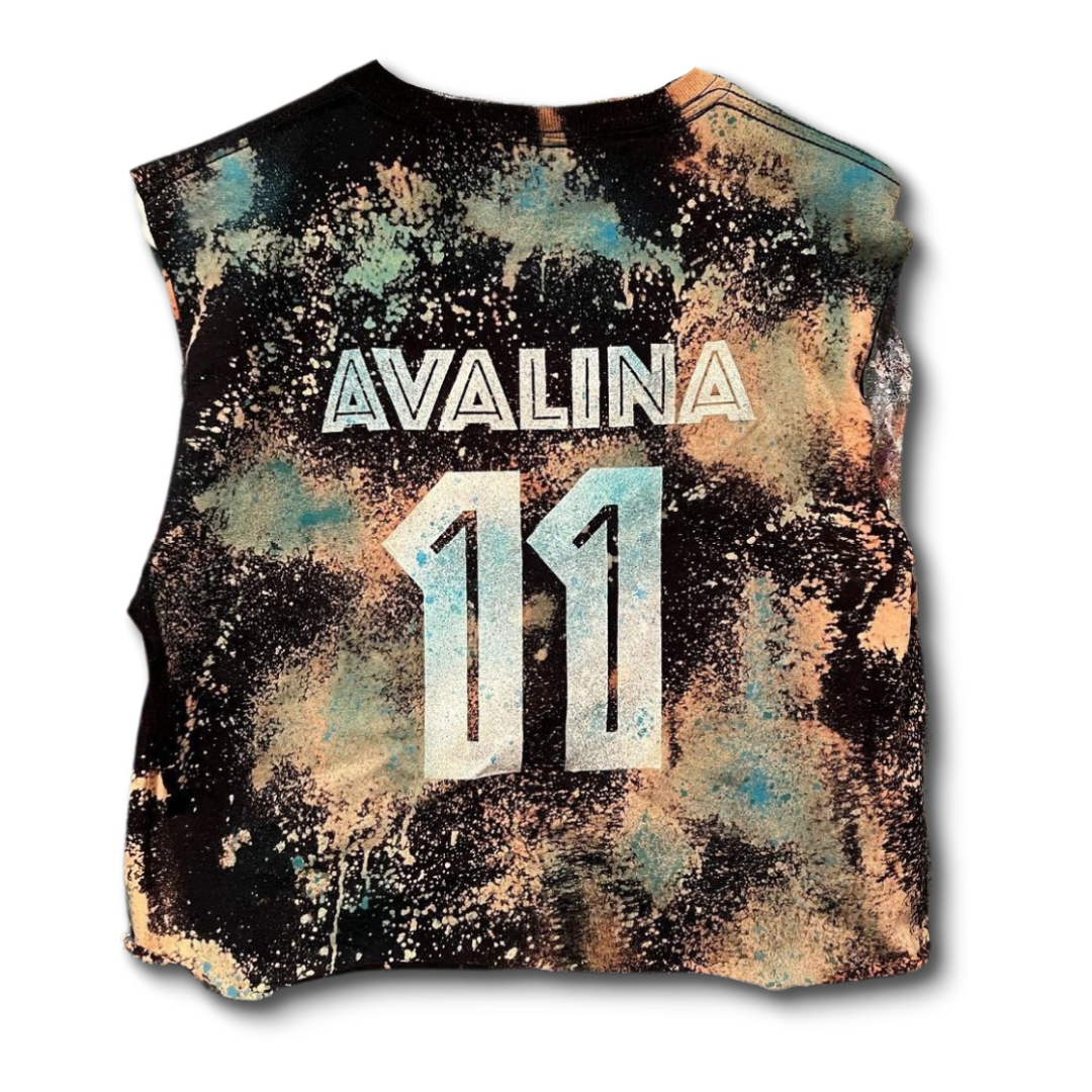 Reverse Tie Dye Back of Shirt Name and Age Sample