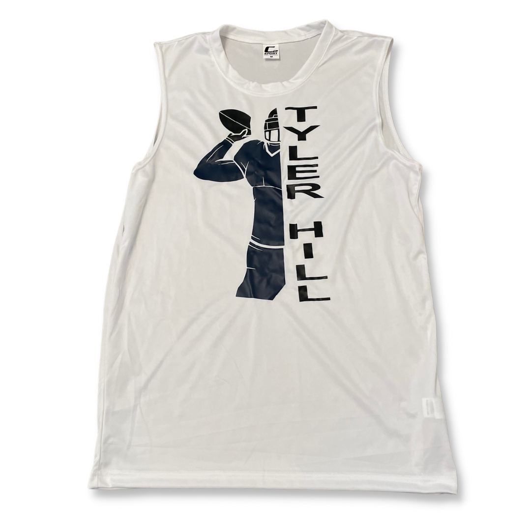 Tyler Hill Half Time White Muscle Shirt – Adult Medium