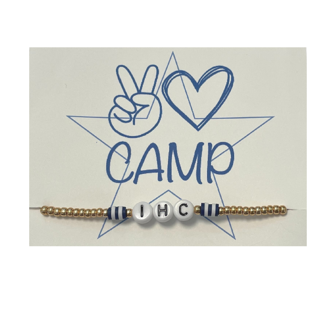 IHC Gold Bead Bracelet with Camp Colors