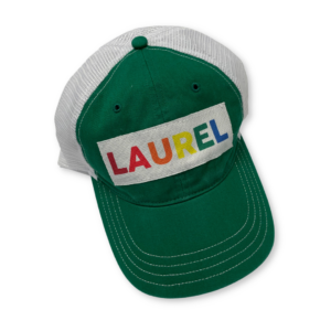 Laurel Rainbow Lettering Green Hat
