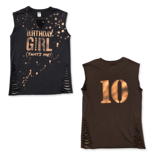 Color Removal Birthday Girl Black Tank Top - Youth Large Color Removal Birthday Girl Black Tank Top - Youth Large