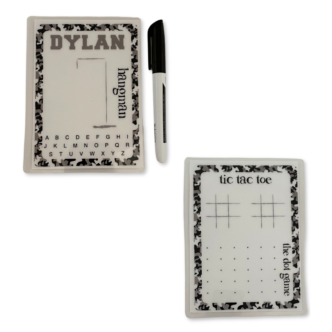 Gray Camo “Dylan” Gaming Dry Erase Board