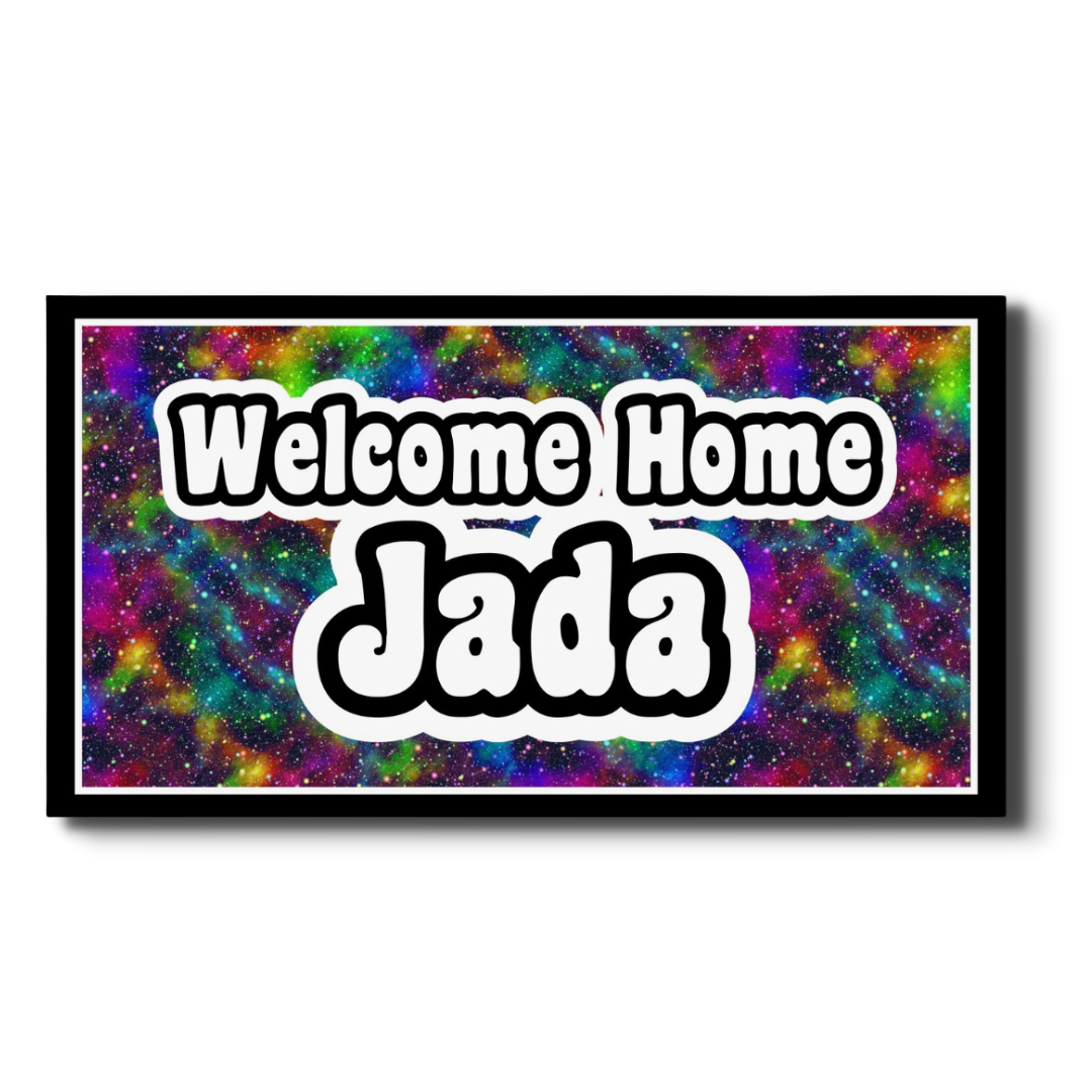 Welcome Home Banner – Galaxy with White Disco