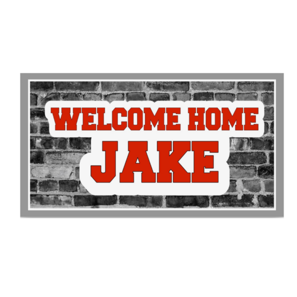 Welcome Home - Brick with Red Varsity Welcome Home - Brick with Red Varsity