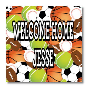 Welcome Home Decal - 12" x 18" Sports (#7)