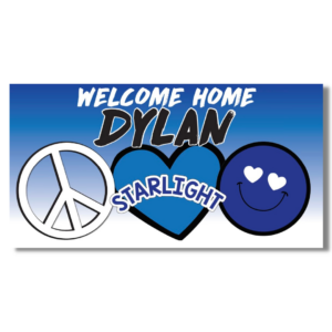 Peace Camp Love Smiley Face Ombre Welcome Home Banner