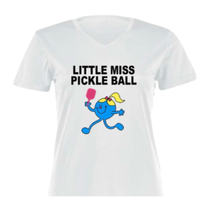 Little Miss Pickle Ball SPF V-Neck Shirt