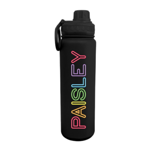 Rainbow Neon Personalized Water Bottle