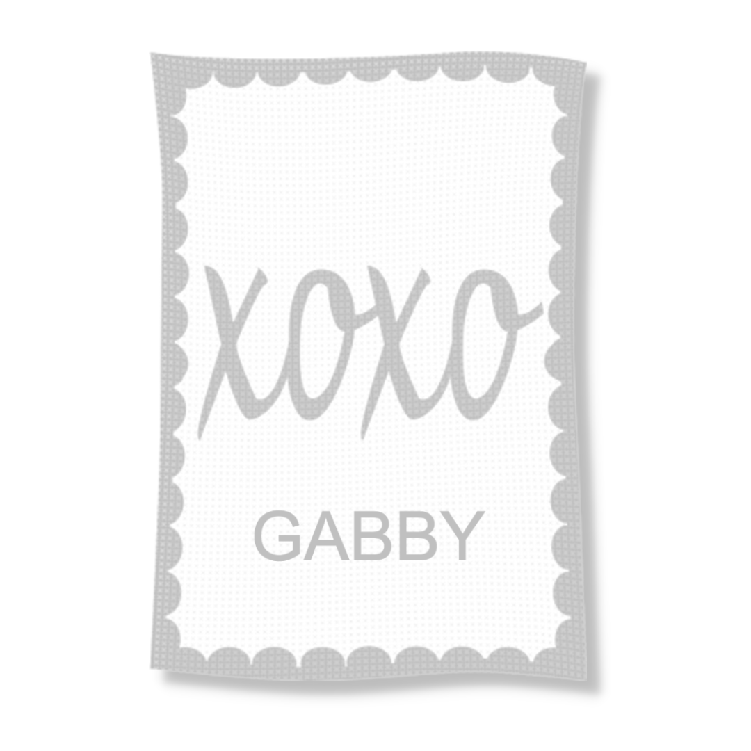 METALLIC HUGS & KISSES NAME STROLLER BLANKET