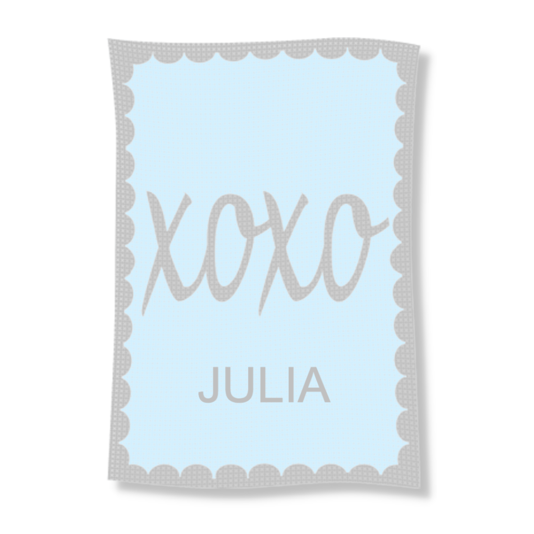 METALLIC HUGS & KISSES NAME STROLLER BLANKET