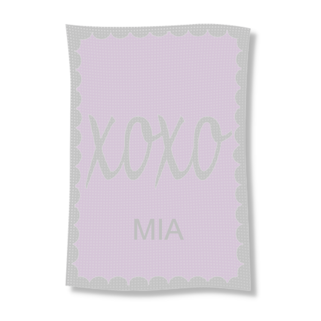 METALLIC HUGS & KISSES NAME STROLLER BLANKET