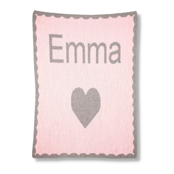 SINGLE HEART & SCALLOPED EDGE BLANKET