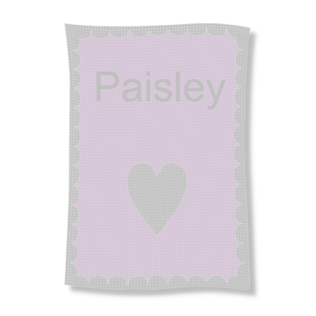 METALLIC SINGLE HEART & SCALLOPED EDGE STROLLER BLANKET