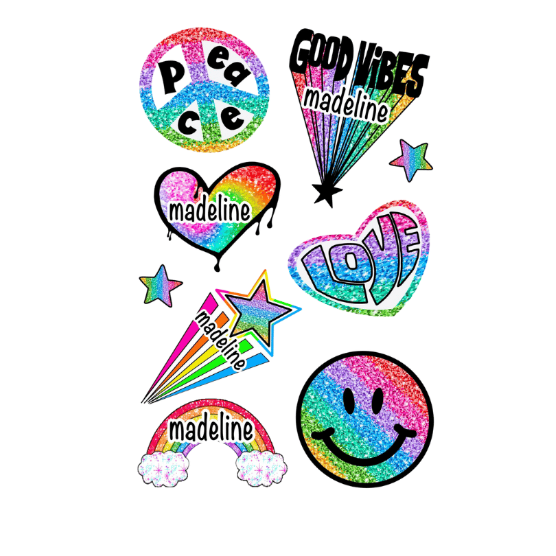 Personalized Cling It Sheet CI-89 Glitter