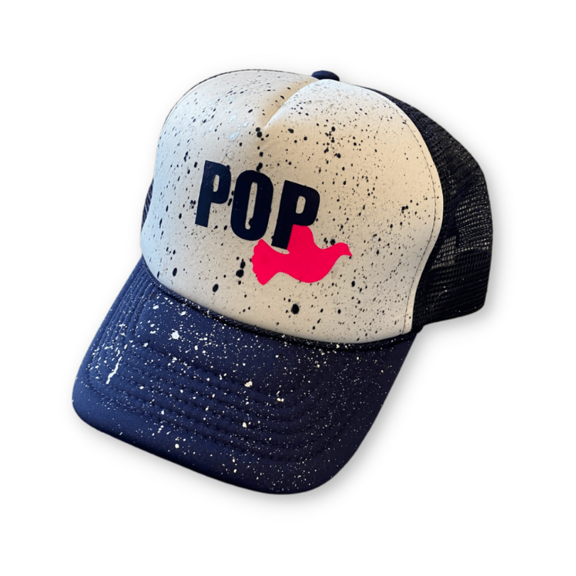 Point O’Pines Splatter Paint Bird Hat (Navy) Ready to Ship
