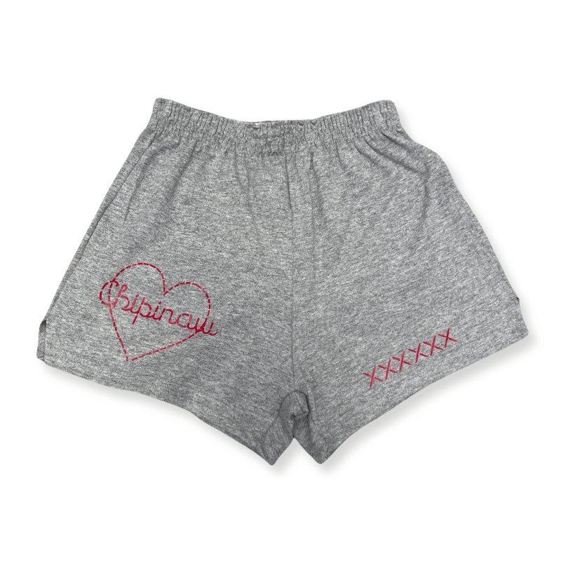 Chipinaw Gray Heart Stitch Shorts YL  Ready to Ship