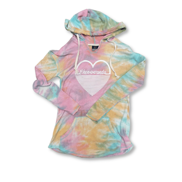 Chenawanda Heart Hoodie Adult Small (Pastel Tie Dye) Ready to Ship