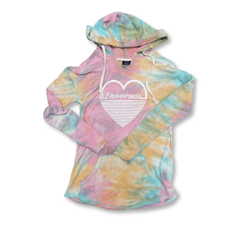 Chenawanda Heart Hoodie Adult Small (Pastel Tie Dye) Ready to Ship