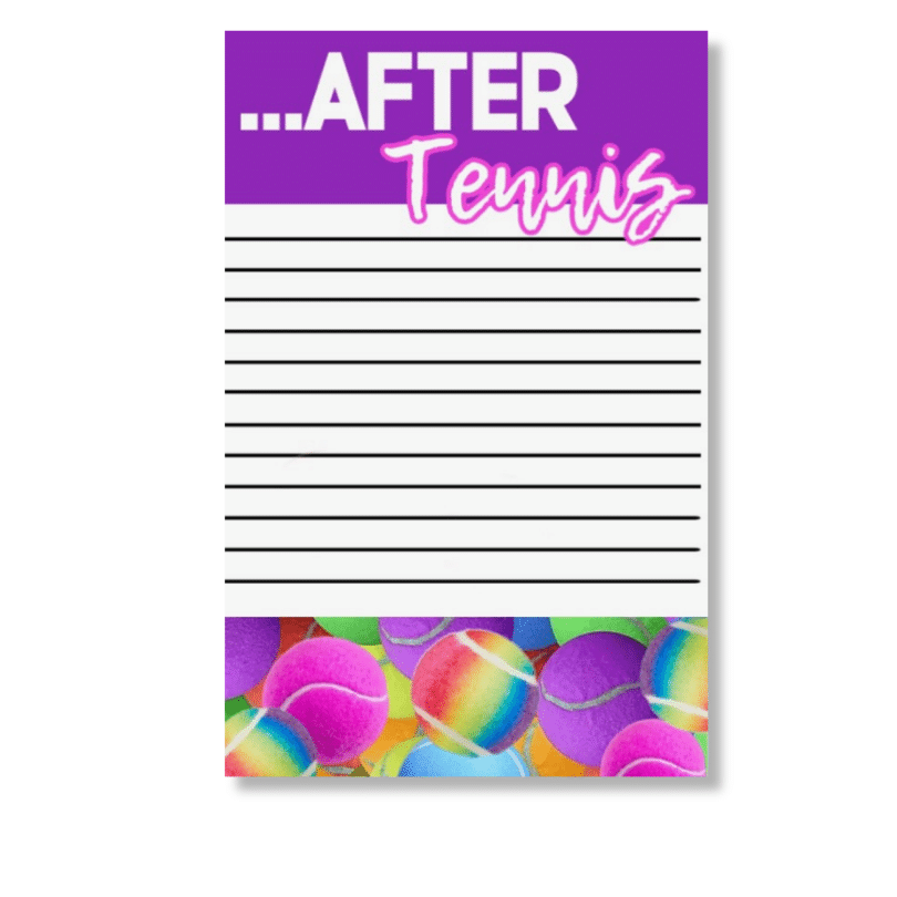 …After Tennis Lined Notepad