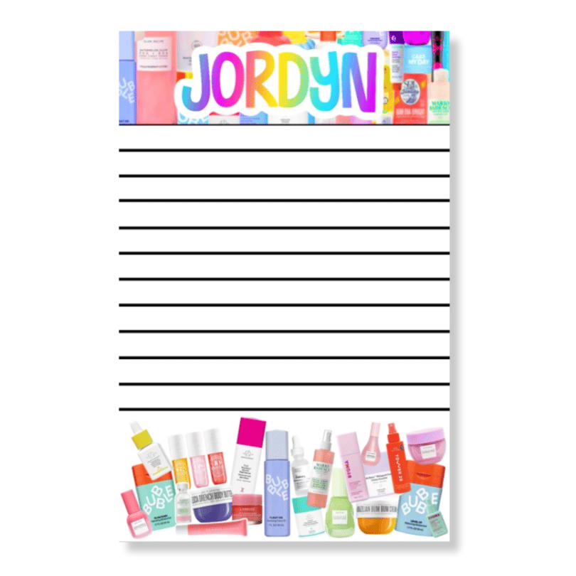Lined Notepad – Skincare