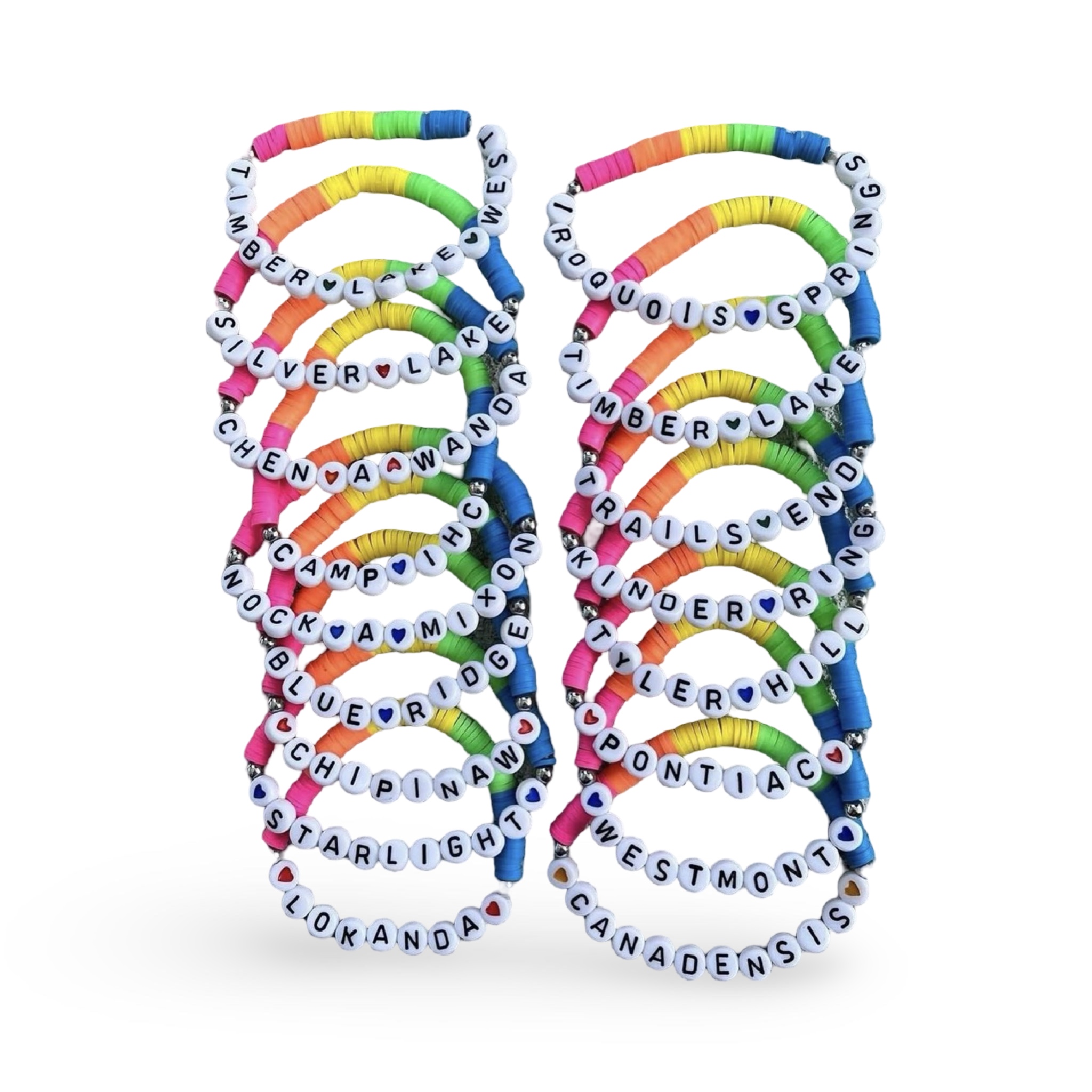 Neon Rainbow Block Camp Bracelet – You Name It by Yonit