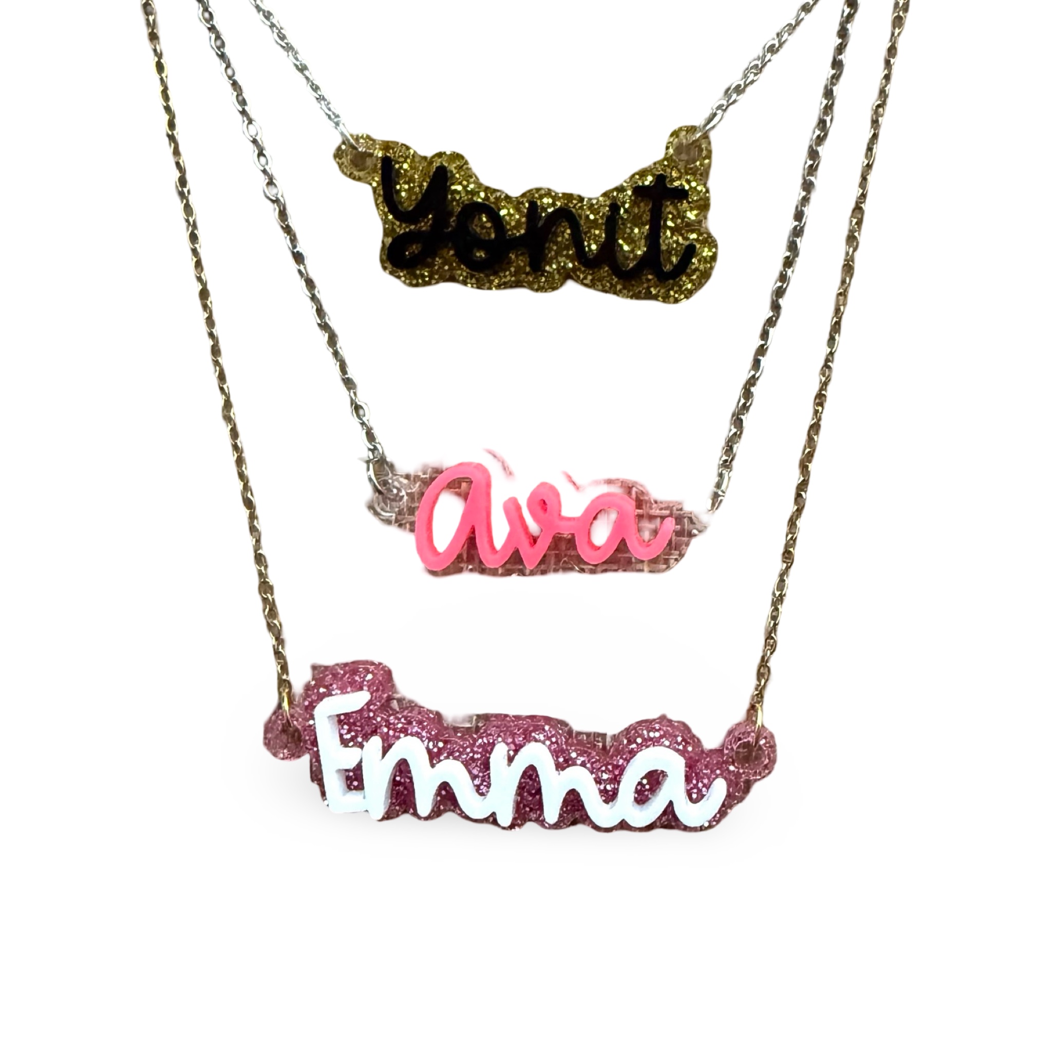 Double Acrylic Name Plate Necklace – You Name It