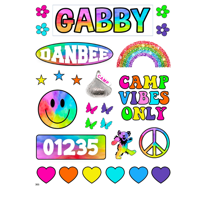 Cling It Sheet – CI 305 – Rainbow Camp (9×12)