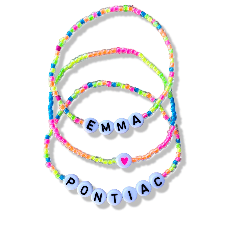 Neon Bead Bracelets – 3 Stack