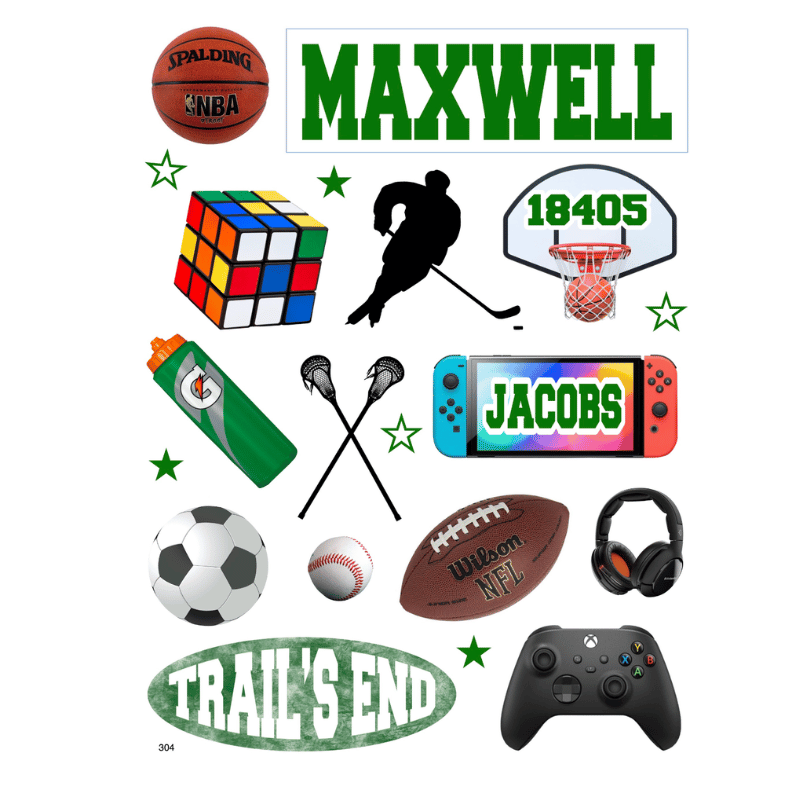 Cling It Sheet – CI 304 – Gaming & Sports (9×12)