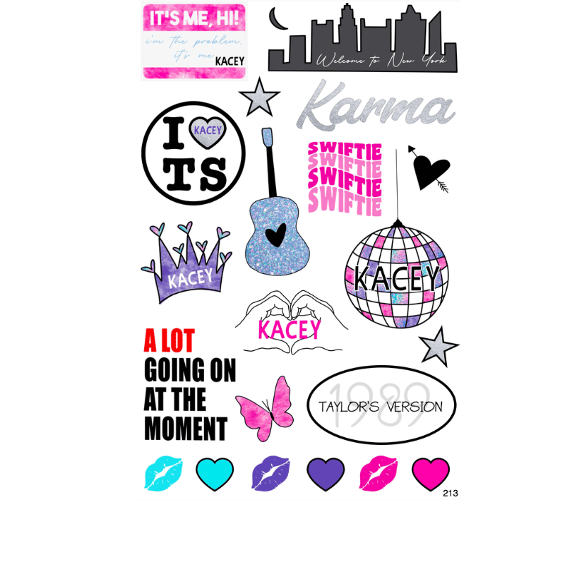 Personalized Cling It Sheet CI-213 Taylor Version