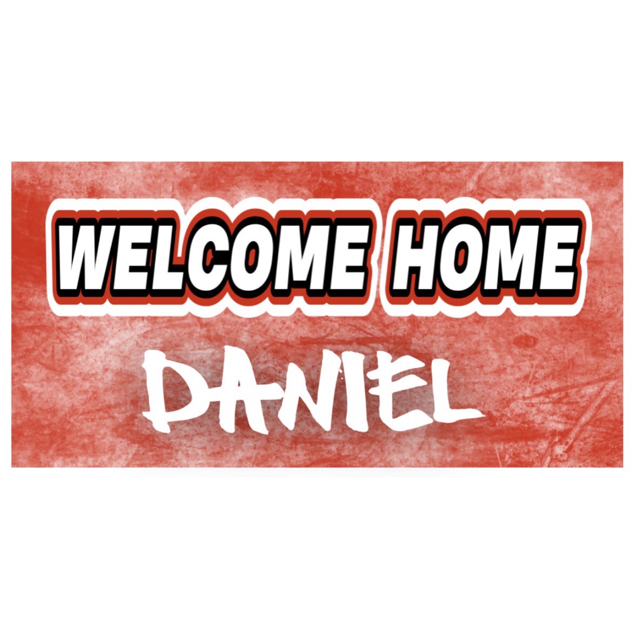 Welcome Home Banner – Grunge & Varsity (55″ x 30″) – Namedrops