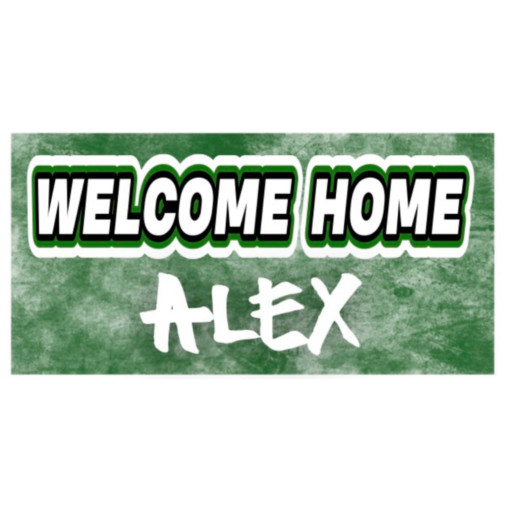 Welcome Home Banner – Grunge & Varsity (55″ x 30″) – Namedrops