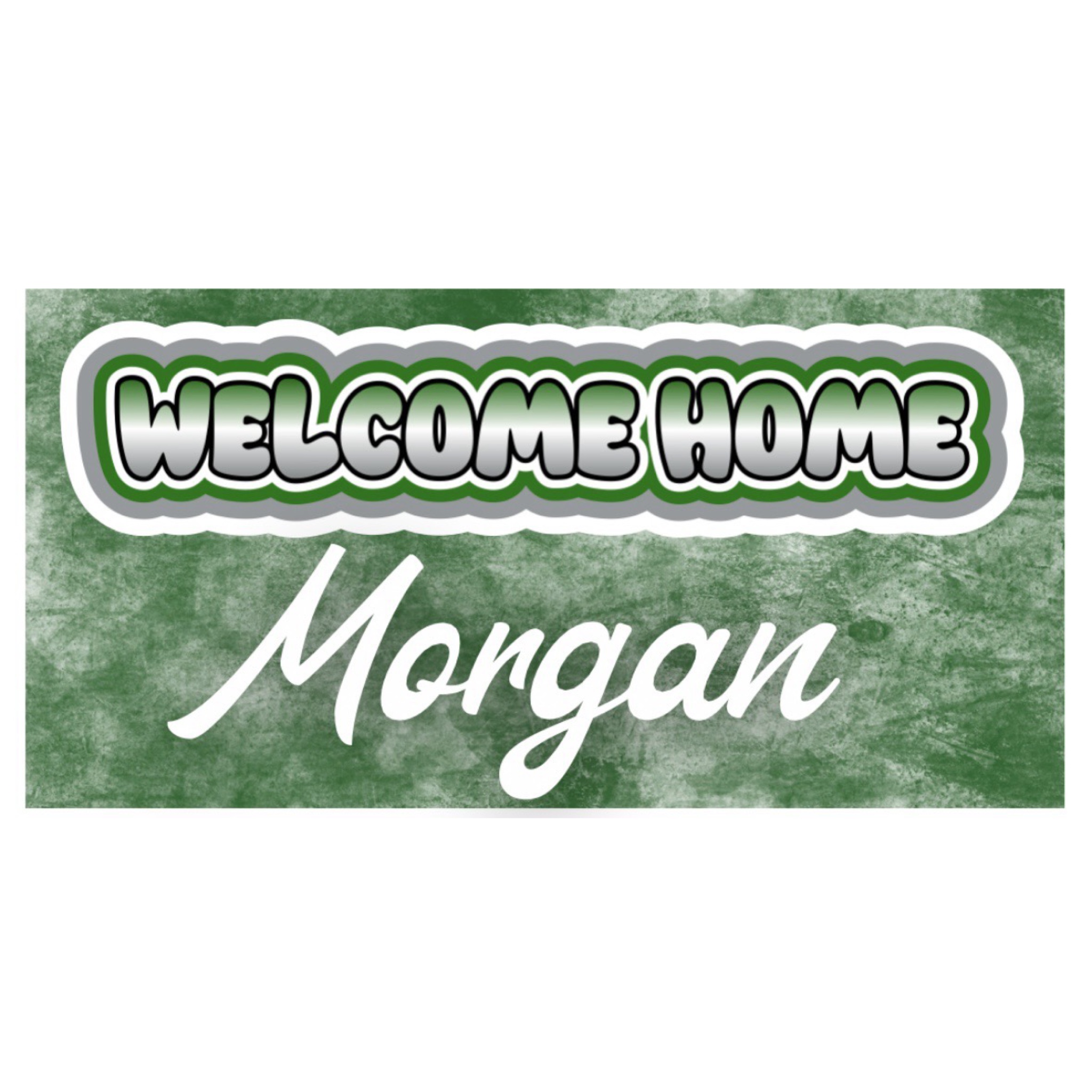 Welcome Home Banner – Grunge & Bubble Spray (55″ x 30″) – Namedrops