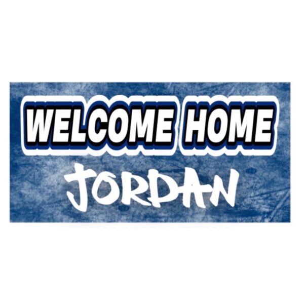 Welcome Home Banner - Grunge & Varsity (55" x 30") - Namedrops