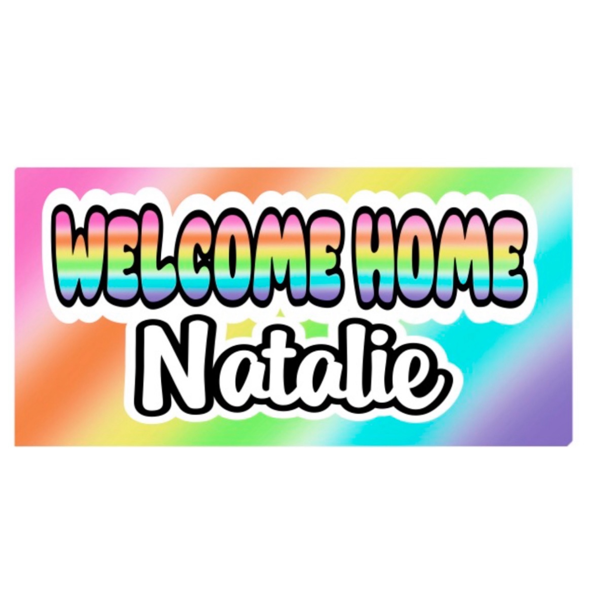 Welcome Home Banner – Rainbow Spray (55″ x 30″) – Namedrops