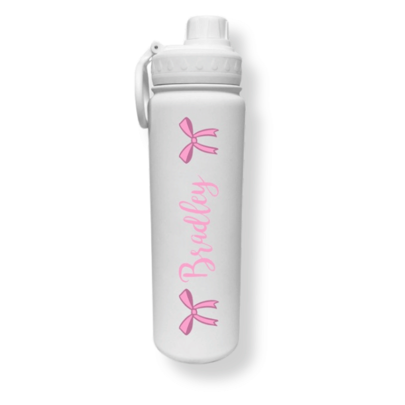 Bow Cursive Bow Water Bottle
