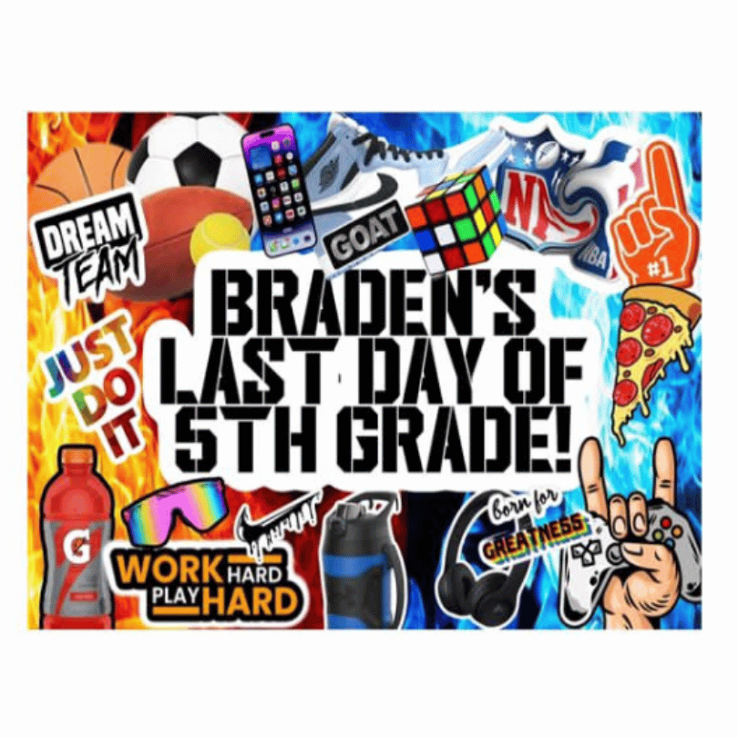 First & Last  Day of School Posters Boys (Pre-designed Create)