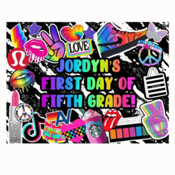 First & Last Day of School Posters Girls (Pre-designed Create)