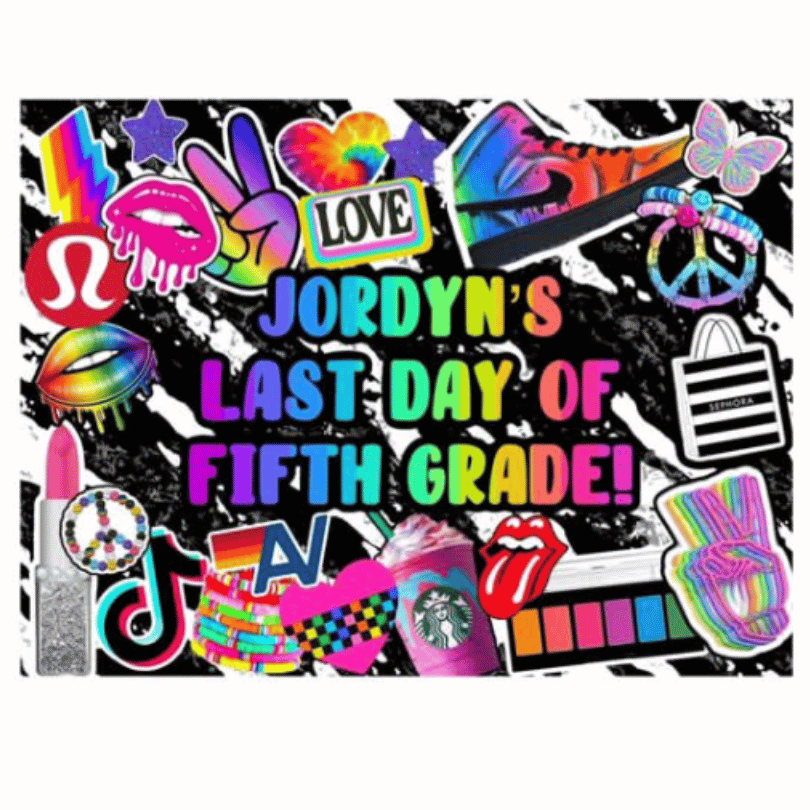 First & Last Day of School Posters Girls (Pre-designed Create)