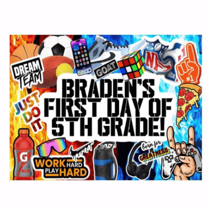 First & Last  Day of School Posters Boys (Pre-designed Create)
