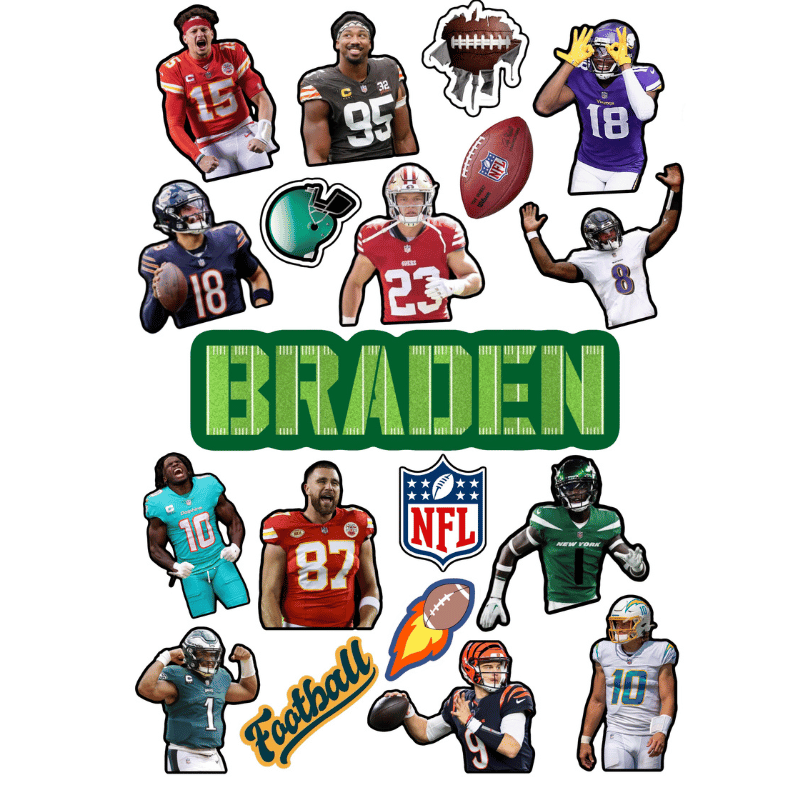 Boys Personalized Sticker Sheet – Touchdown -Create’