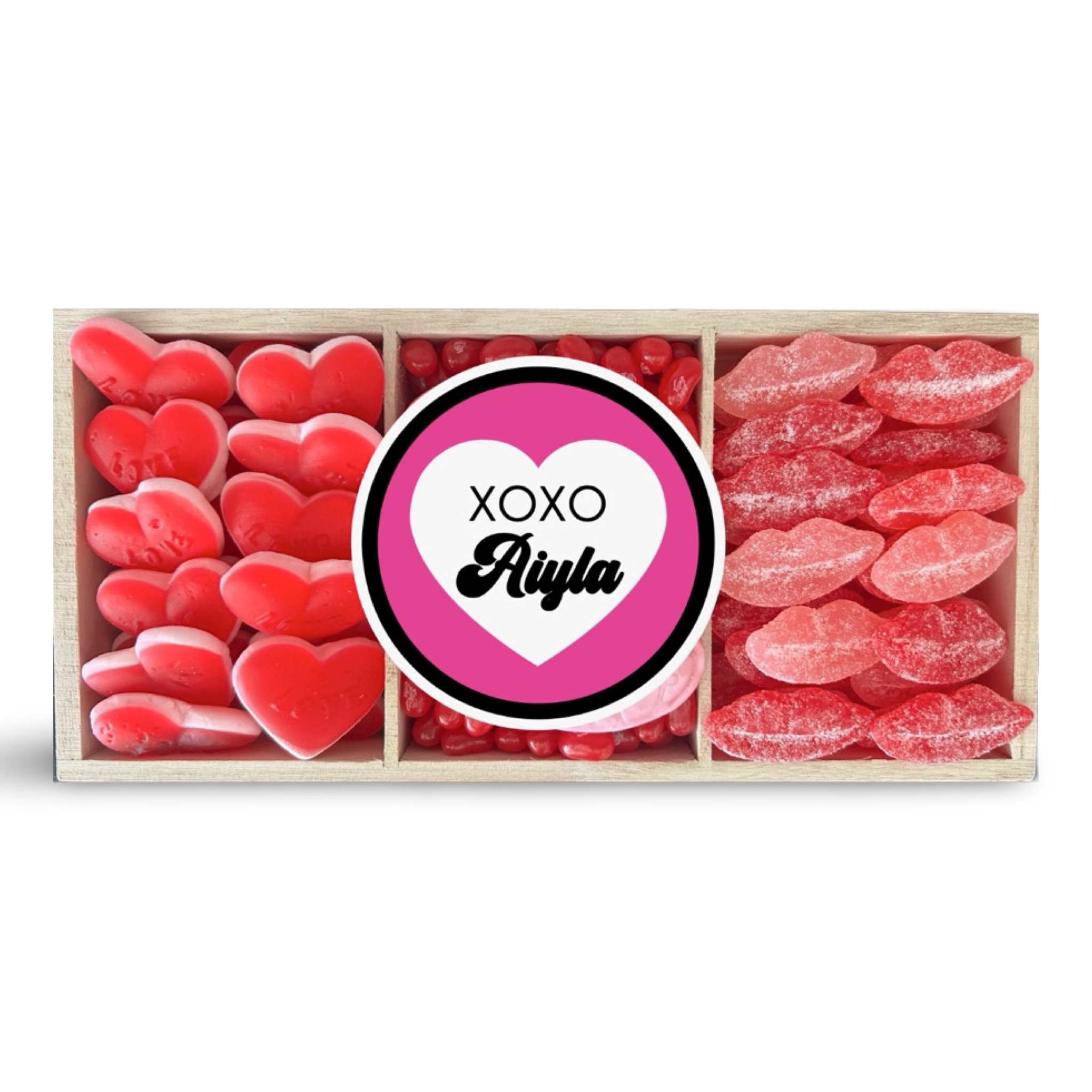 Valentine’s 3 Compartment Candy Board – Sunshine Sweets