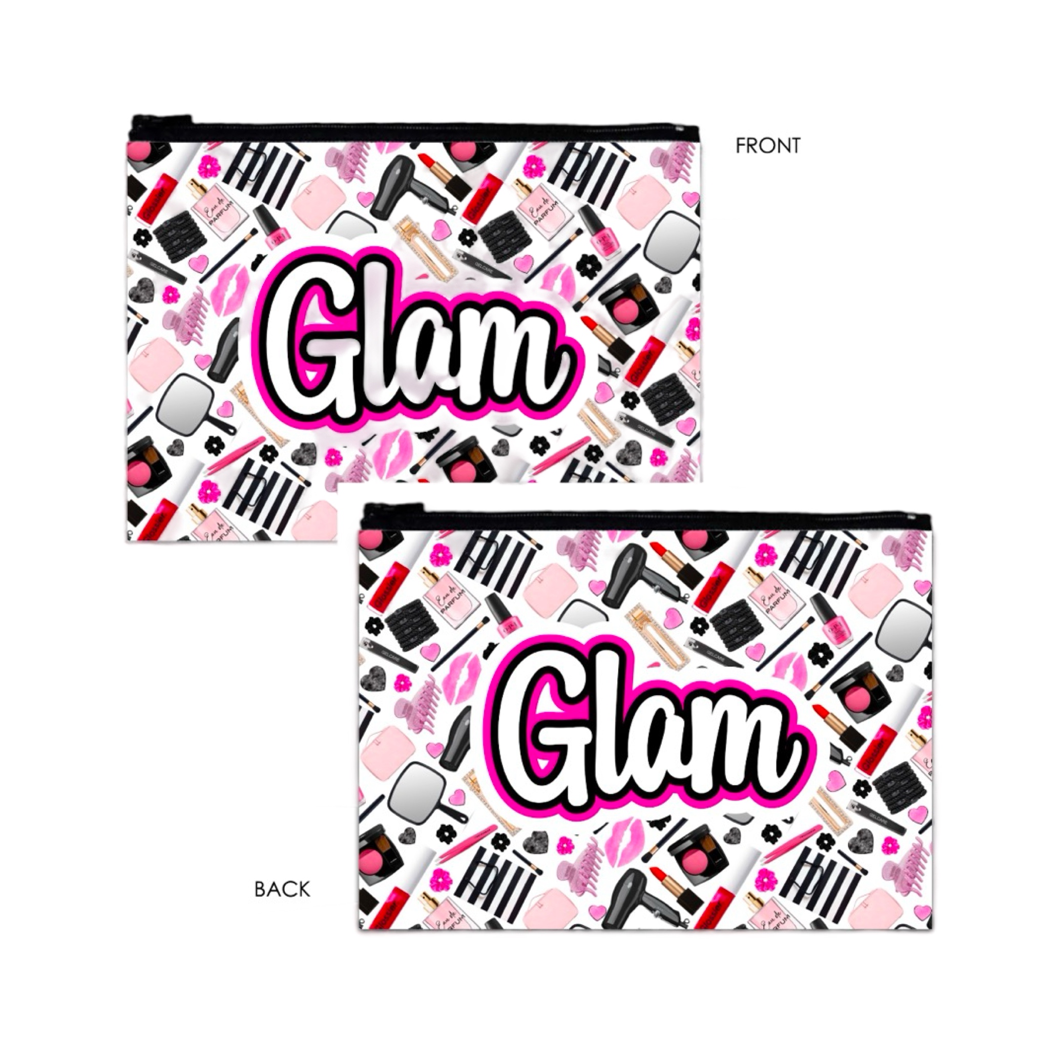 Plush Zipper Pouch – (9″ x 12″) – Namedrops 2025