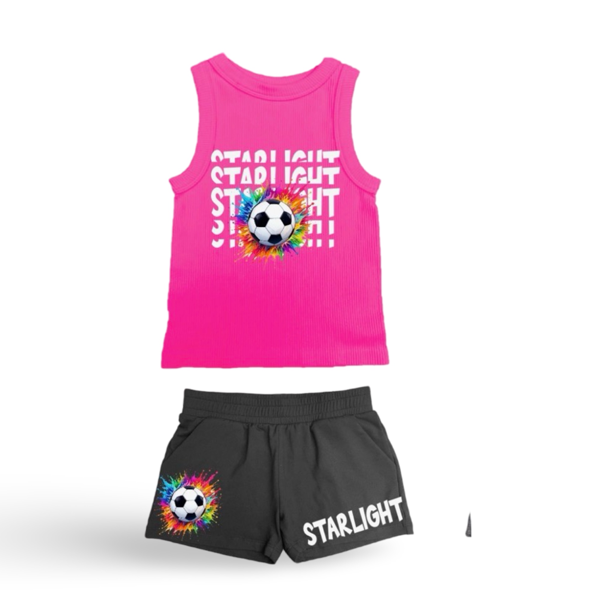 Girl’s Soccer Paint Splat Camp – Suzette Brand Youth Tank Top & Suzette Brand Shorts – Hip-P 2025