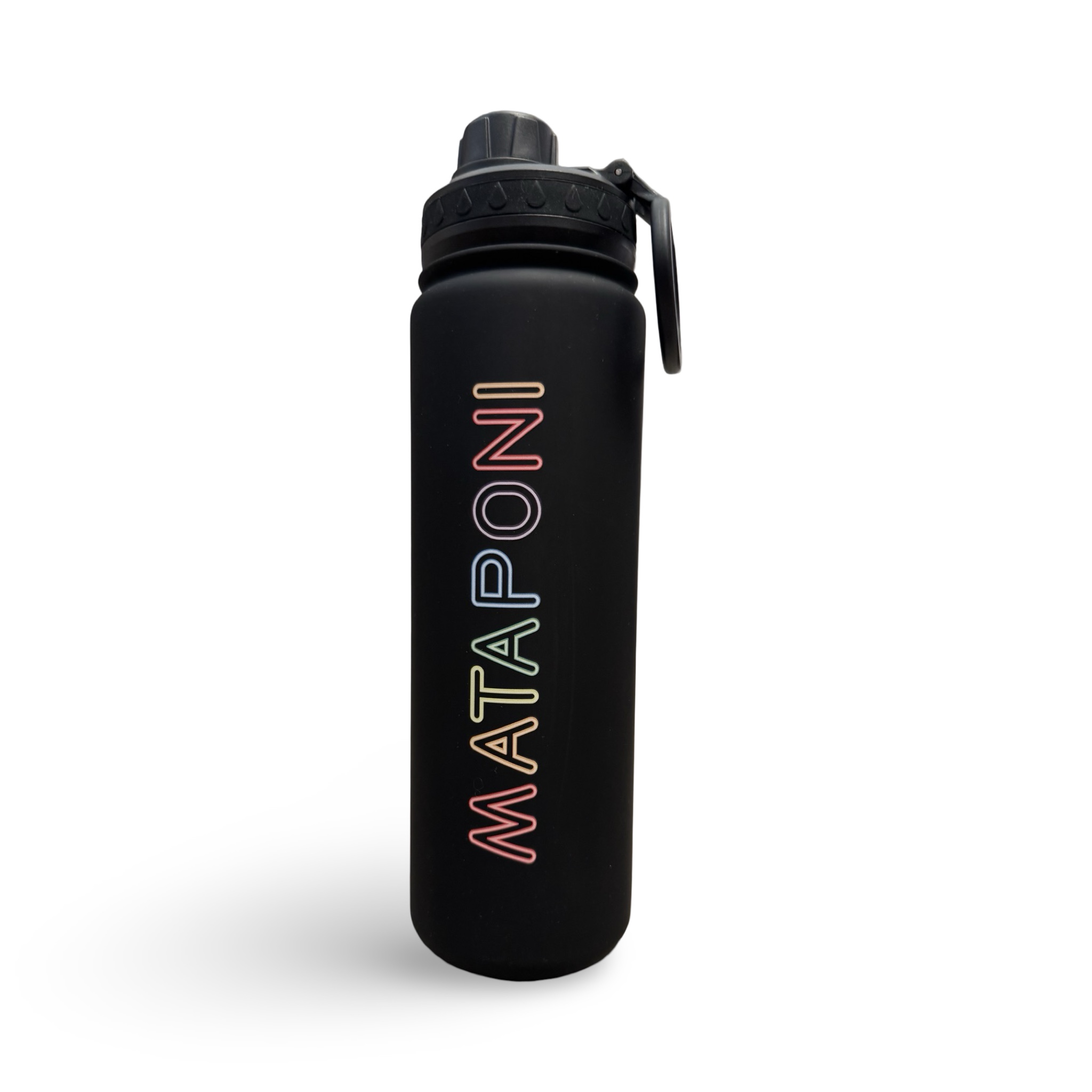 Olivia / Paige & Mataponi Rainbow Black Water Bottle – Ready to Ship – R2S