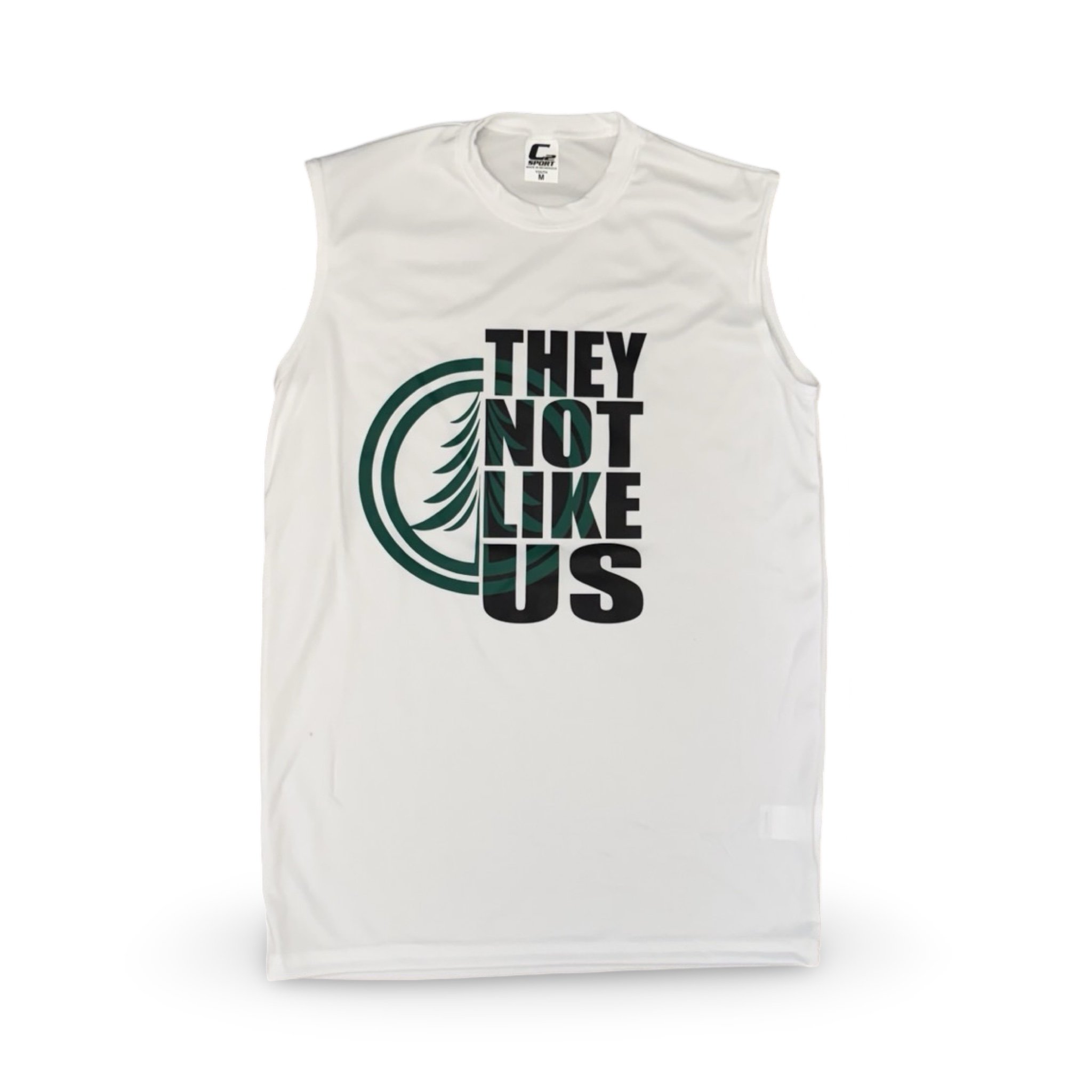 Trail’s End – Not Like Us White Muscle Tee – Youth Medium – Ready to Ship – R2S