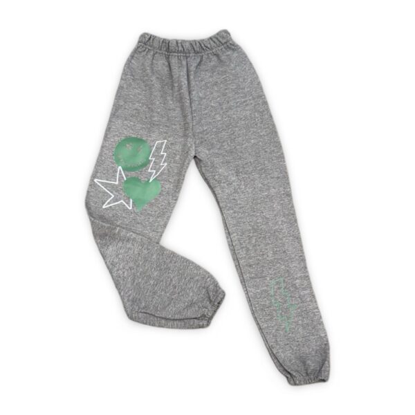 Birch Trail - Smile, Star & Bolt Grey Sweatpants - Youth Small - Ready to Ship - R2S