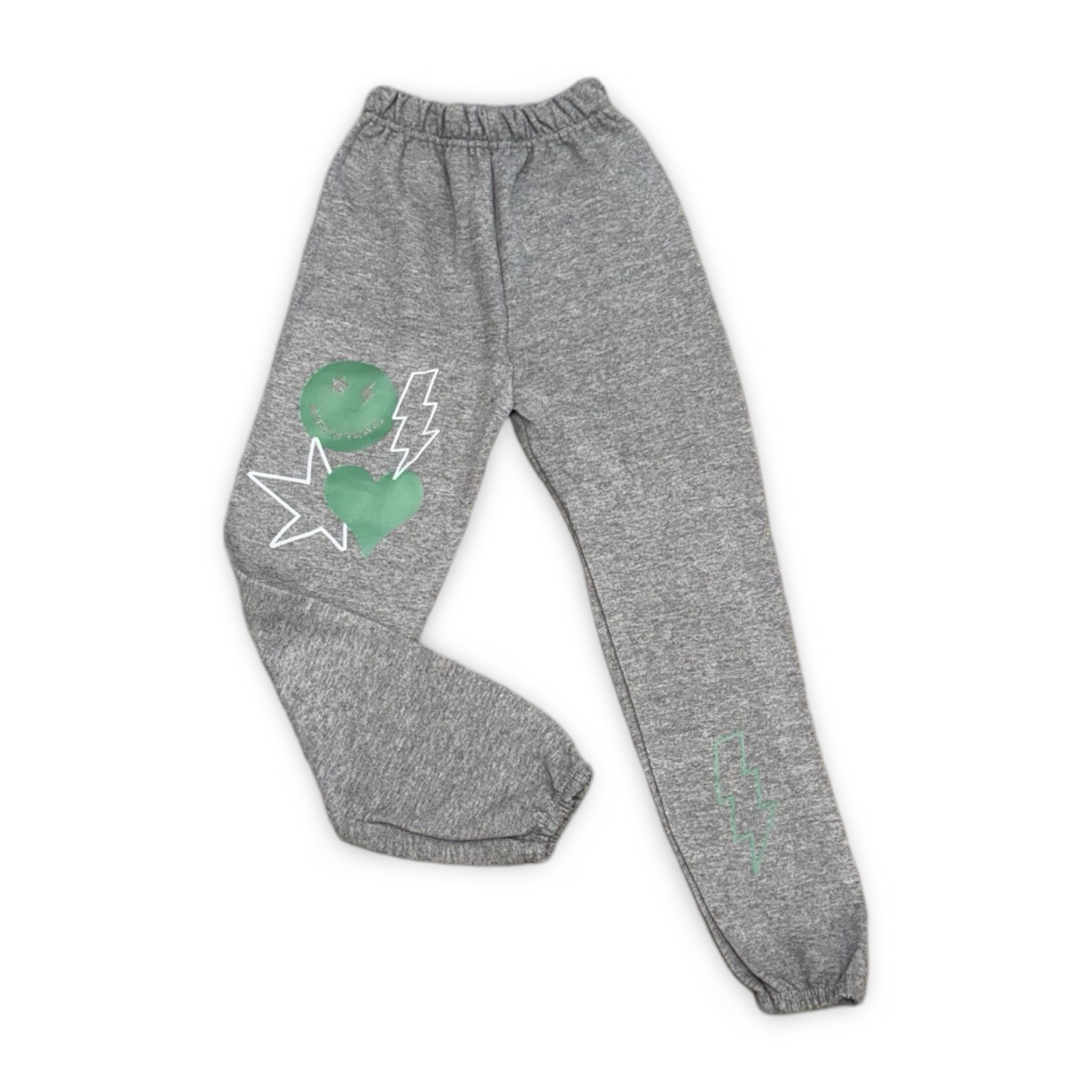 Birch Trail – Smile, Star & Bolt Grey Sweatpants – Youth Small – Ready to Ship – R2S